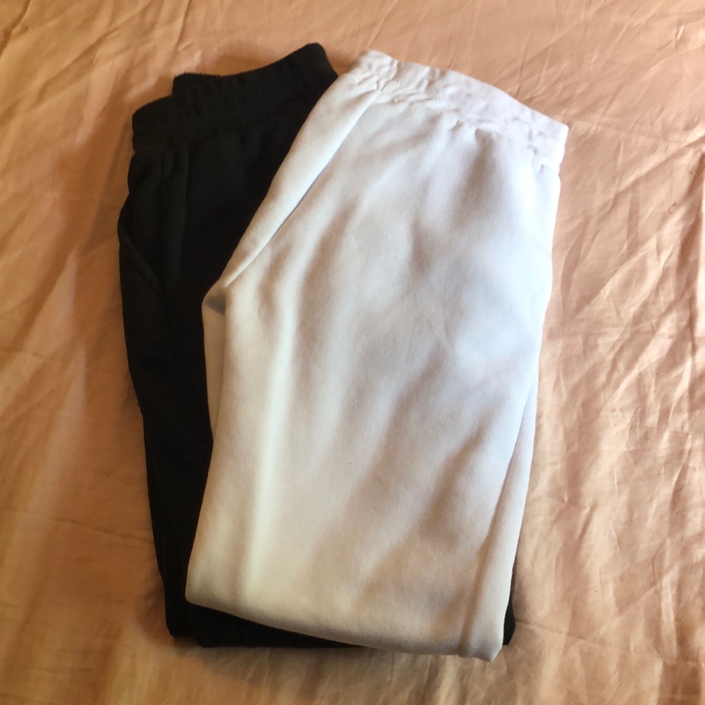 Black and white joggers